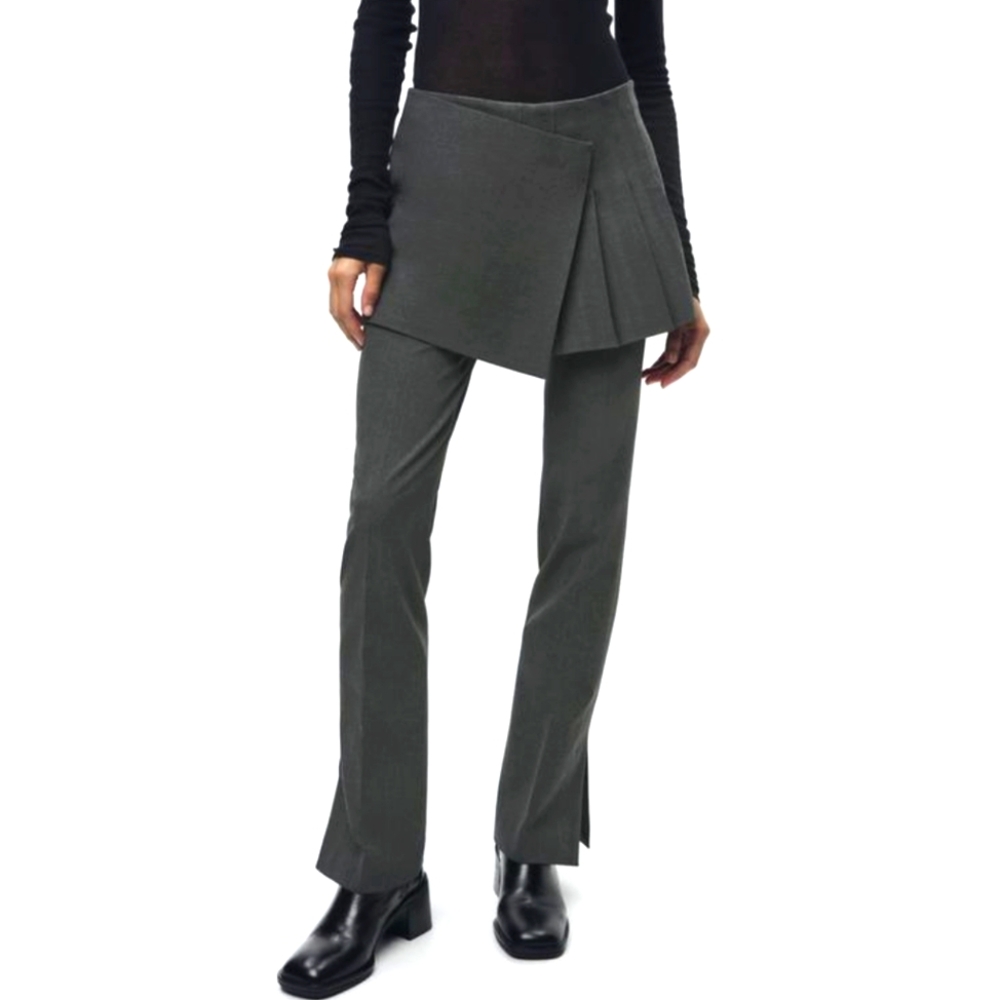 Zara WOMANS Box PLEAT Skirt Over Trousers